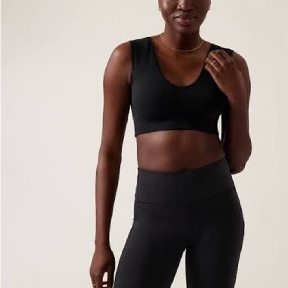 Athleta Aurora Plunge Bra, Black, D-DD, Medium